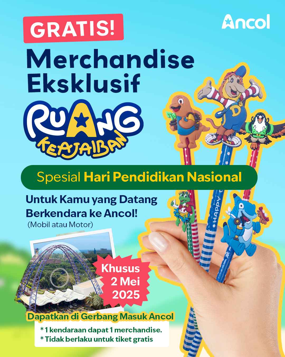 Spesial Hari Pendidikan Nasional - Ancol Bagikan Merchandise Eksklusif “Ruang Keajaiban” Gratis